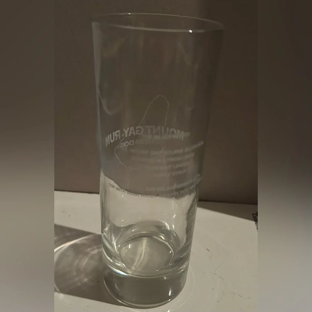 Mount Gay Rum Barbados Silver Mojito Recipe Glass - Highball NEW Vintage